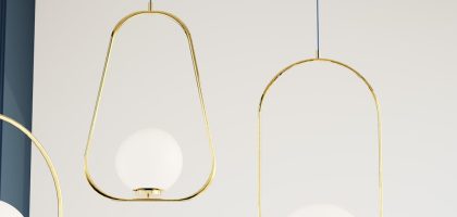 Photo Nordic globe pendant lights